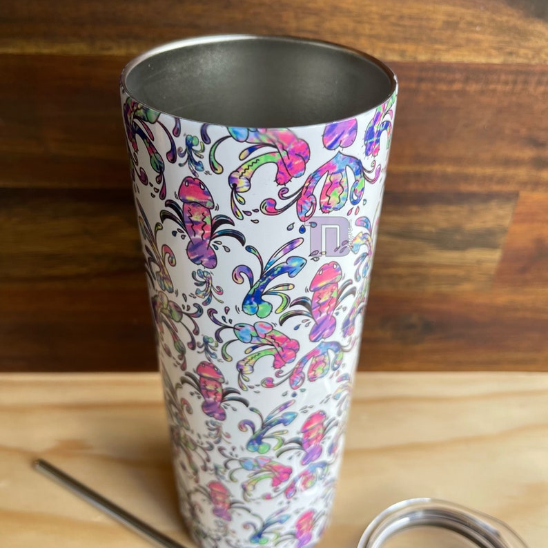 Multicoloured Penis Vagina Disguised Floral Tumbler