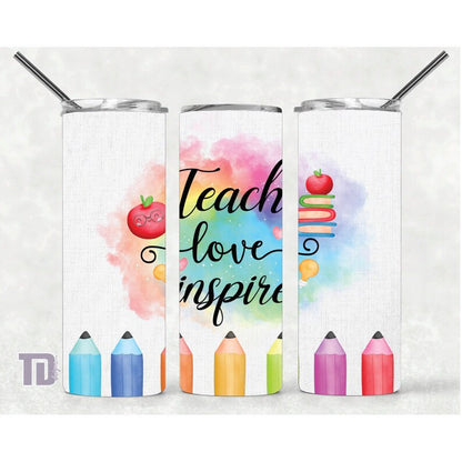 teach love inspire teacher Tumbler