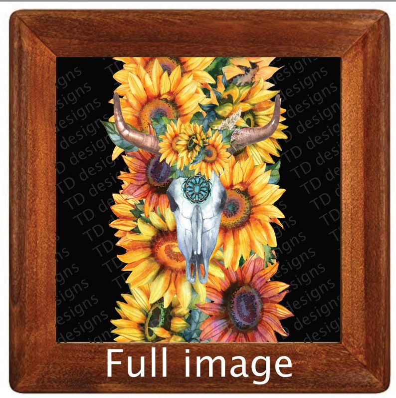 bull skull sunflowers Tumbler