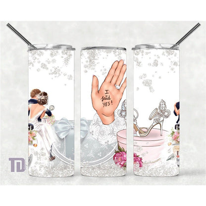 i said yes bride wedding Tumbler