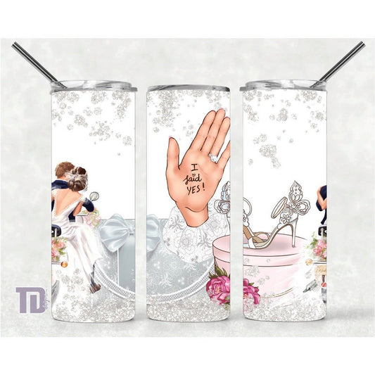 i said yes bride wedding Tumbler