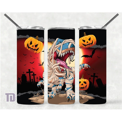 dinosaur mummy halloween Tumbler