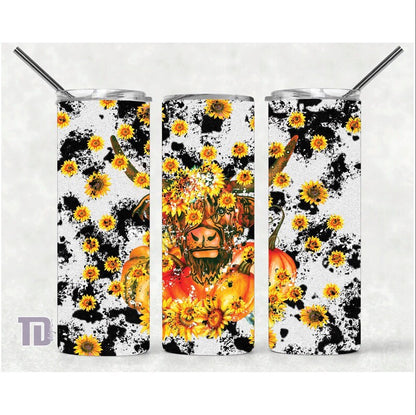 highland cow sunflowers Tumbler