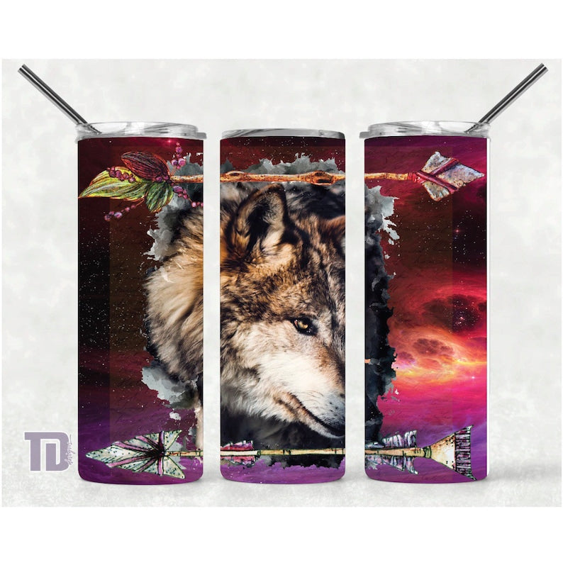 boho wolf arrows Tumbler