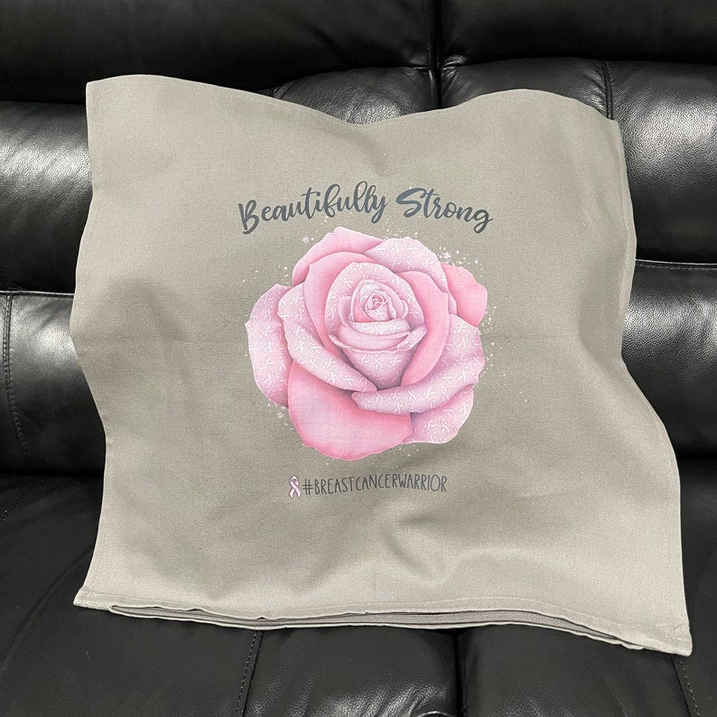 Beautifully strong breast cancer awareness cushion pillow image 2