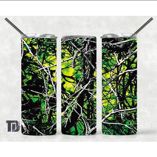 Green camo camouflage Tumbler