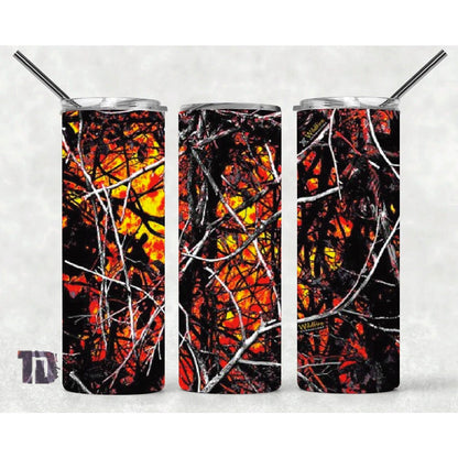 Orange camo camouflage Tumbler