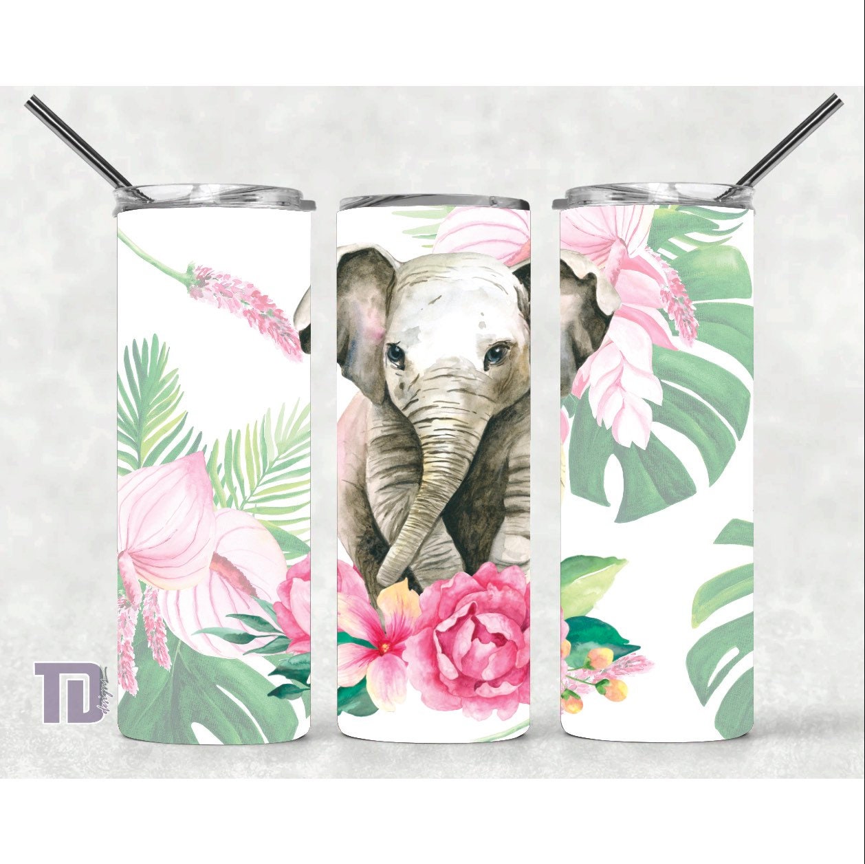 Cute flower elephant Tumbler