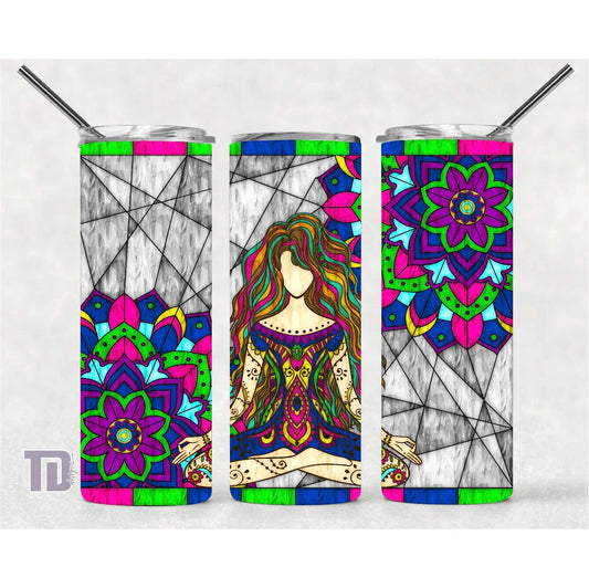 Zen girl stained glass Tumbler