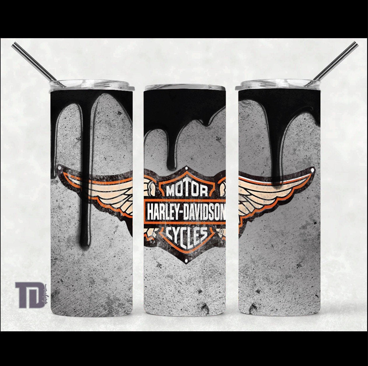 Wings Harley Davidson motorbike Tumbler