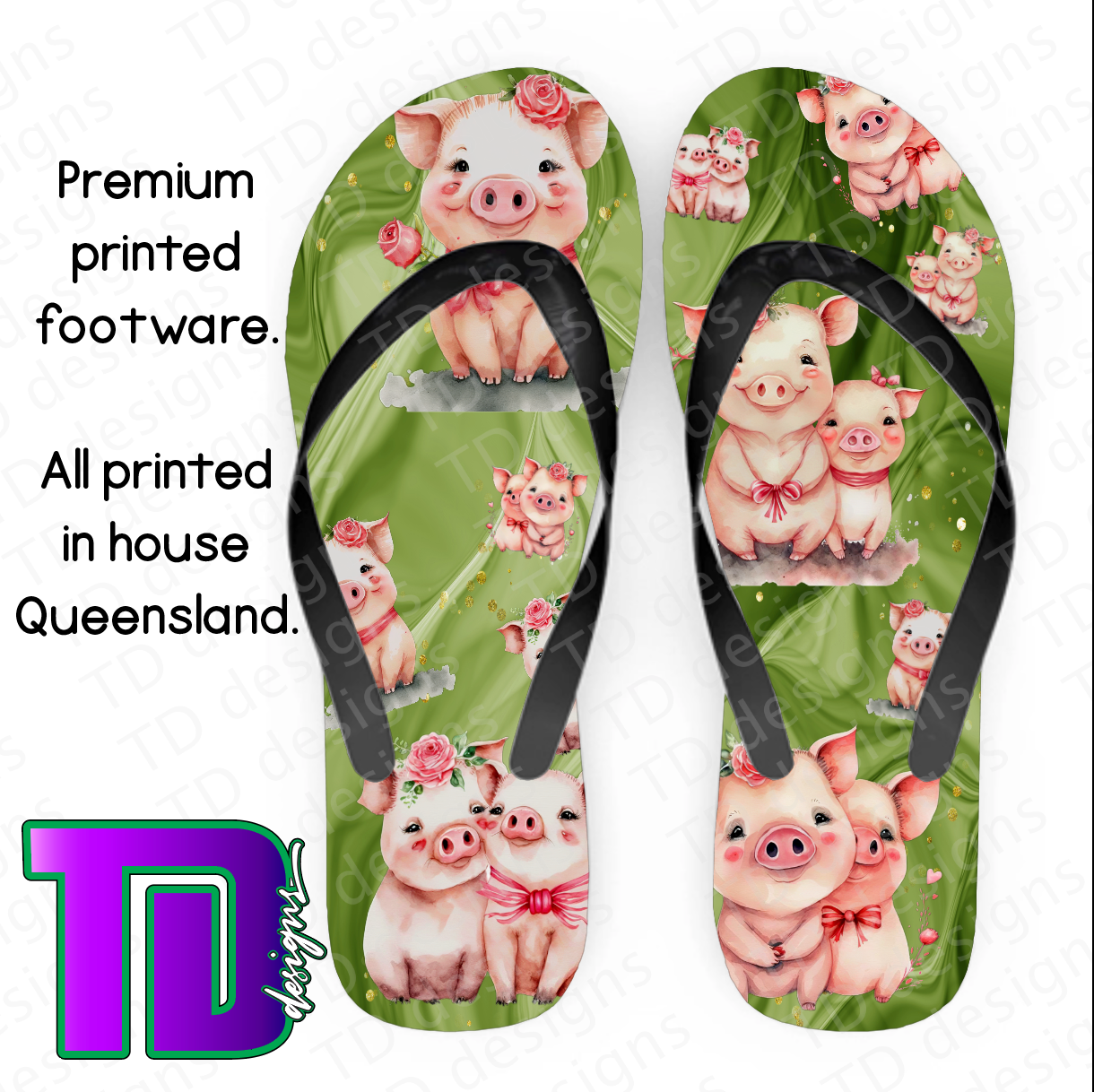 Cute pig thongs flip-flops pluggers