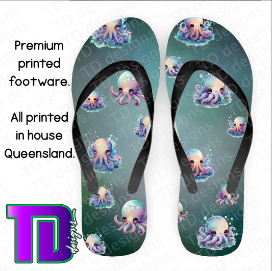 Cute Octopus thongs flip-flops pluggers