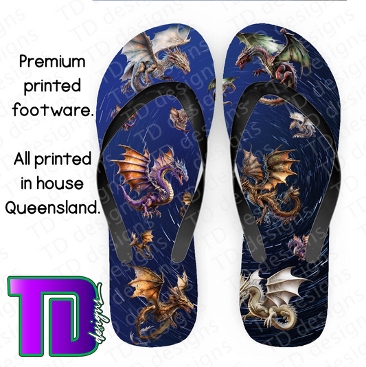 Fantasy Dragon thongs flip-flops pluggers