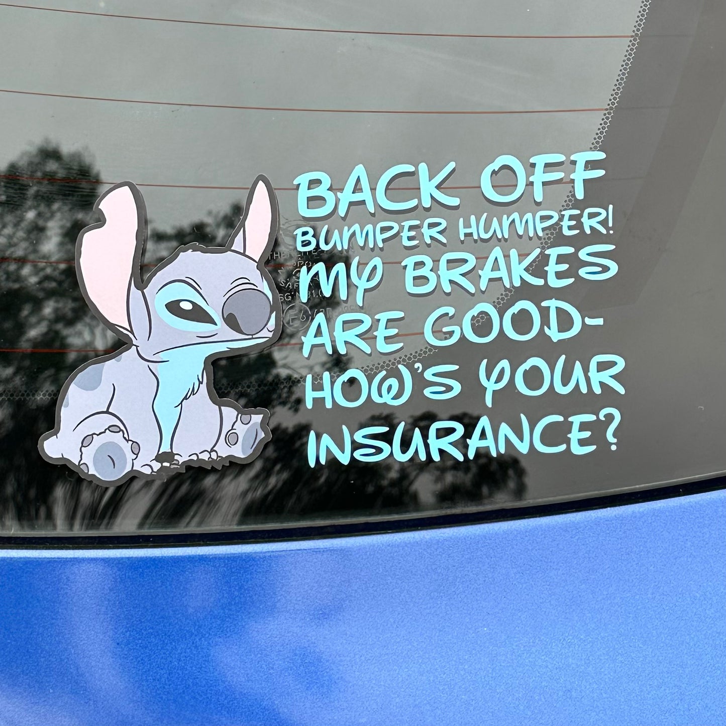 Stitch back off bumper humper decal sticker